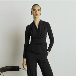 The Fold London Clever Crepe Belleville Long Sleeve Top